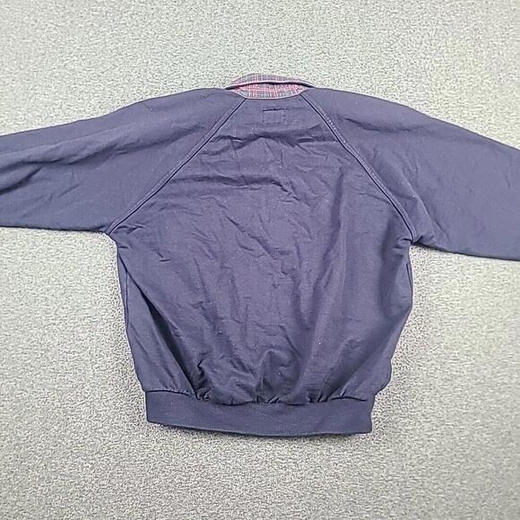 Mat De Misaine Crop Sweater Size 2 Navy Plaid Collar Made in France Preppy - Picture 5 of 8